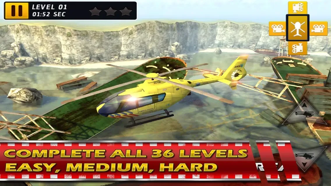 Helicopter 3D Parking Simulator Play and Test Fly Real Police, Rescue and Combat Heli应用截图