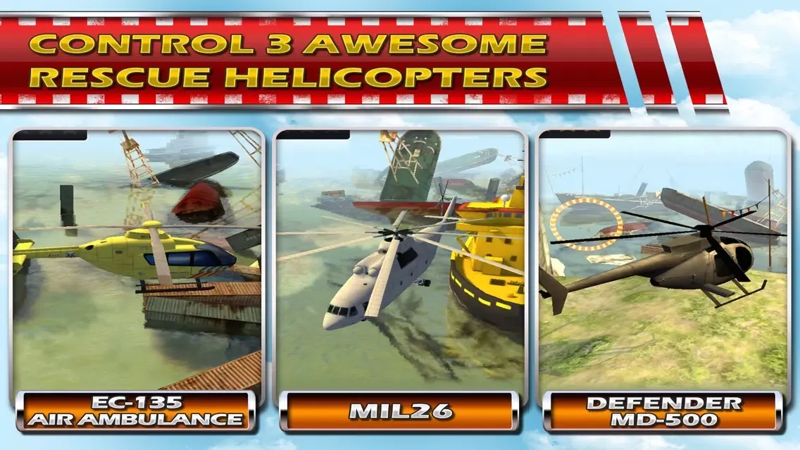 Helicopter 3D Parking Simulator Play and Test Fly Real Police, Rescue and Combat Heli应用截图