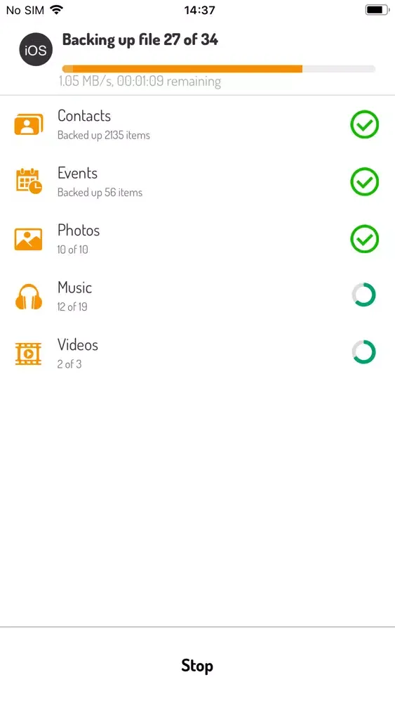 Capturas de tela do Mobile DataSafe
