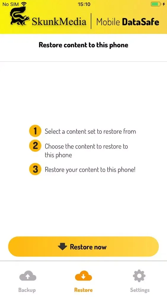 Capturas de tela do Mobile DataSafe
