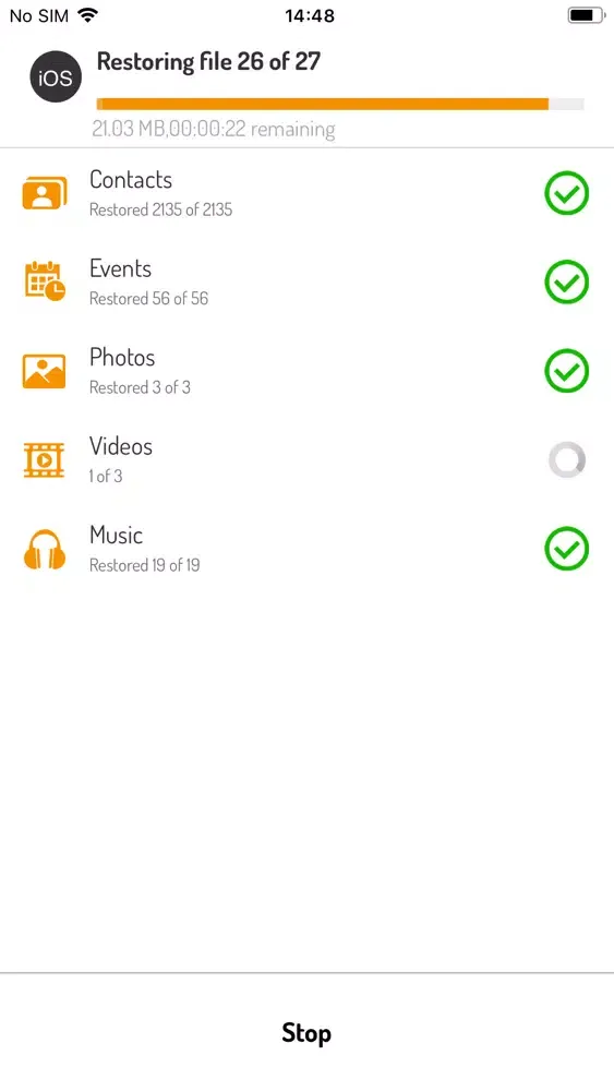 Capturas de tela do Mobile DataSafe