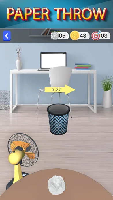 Tangkapan skrin Paper Throw 2d