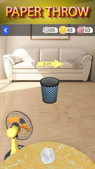 Tangkapan skrin Paper Throw 2d
