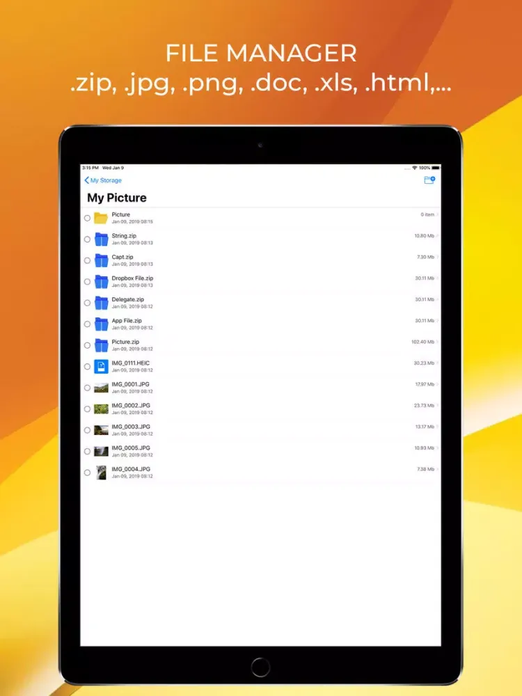 Zip File Tool: zip & unzip iPad  스크린샷