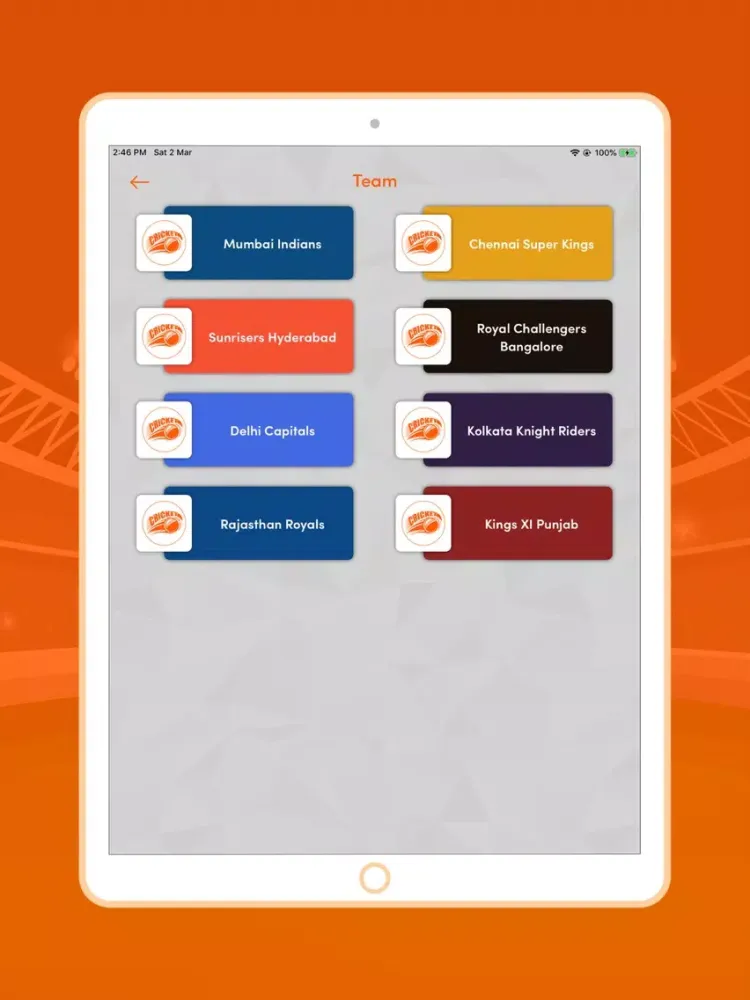 ภาพหน้าจอของ Live Indian Cricket T20 league iPad 