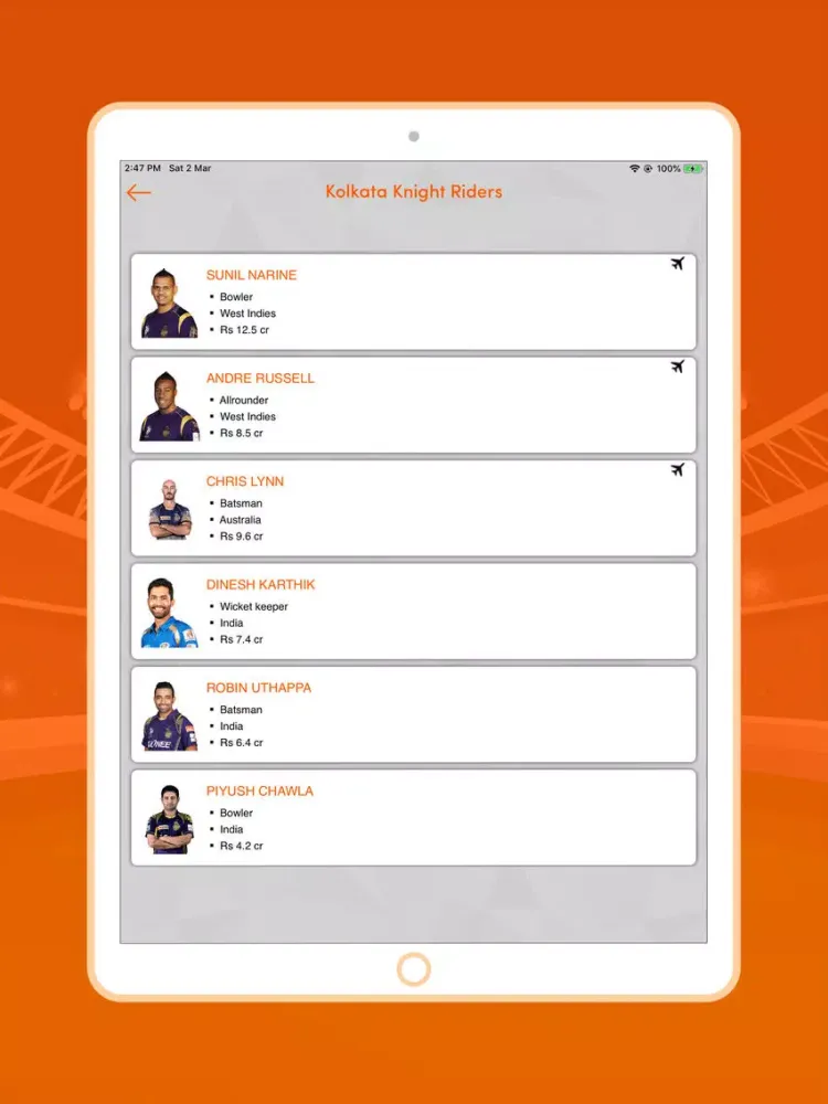ภาพหน้าจอของ Live Indian Cricket T20 league iPad 