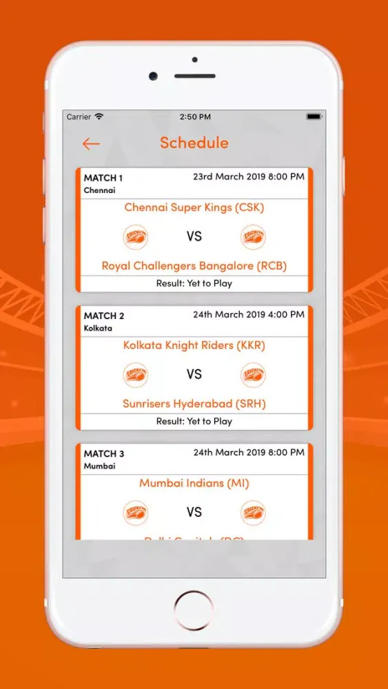 ภาพหน้าจอของ Live Indian Cricket T20 league