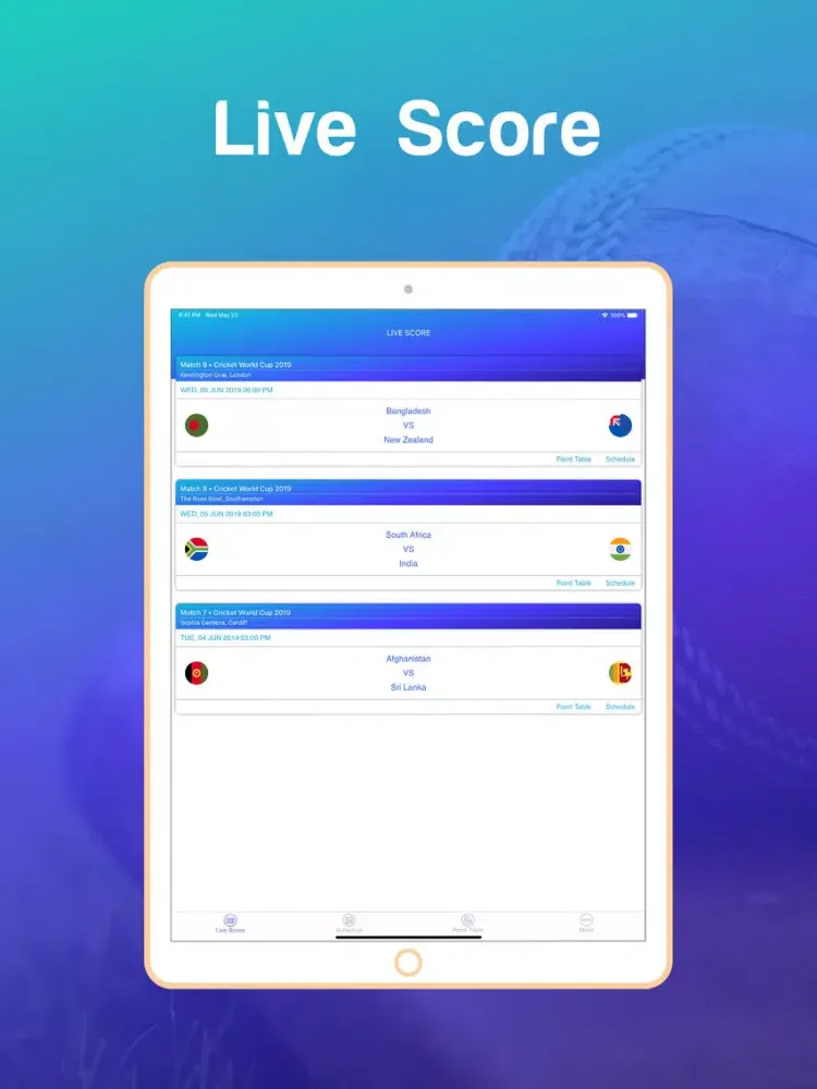 Live Cricket - All Series iPad  스크린샷