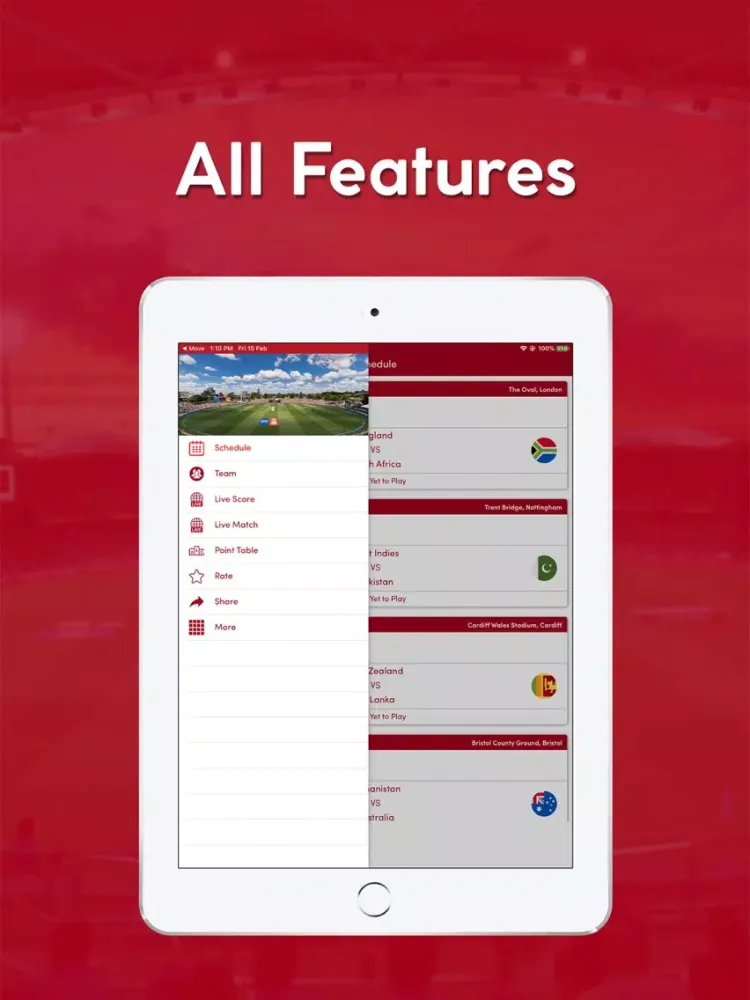 Live Cricket WC 2019 iPad  سکرین شاٹس