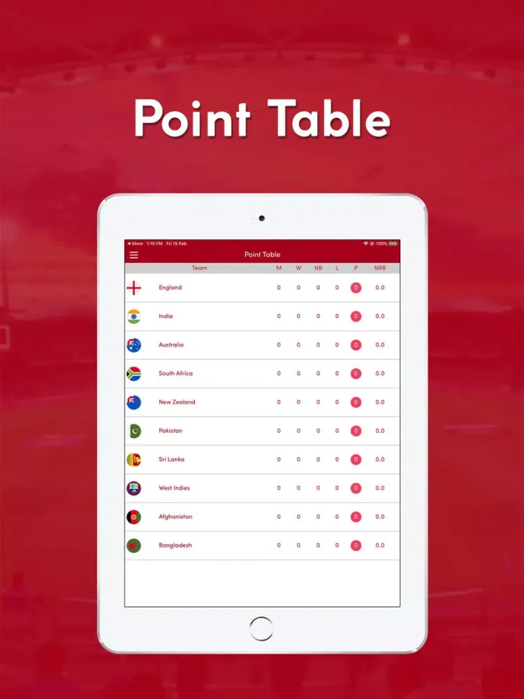 Live Cricket WC 2019 iPad  سکرین شاٹس