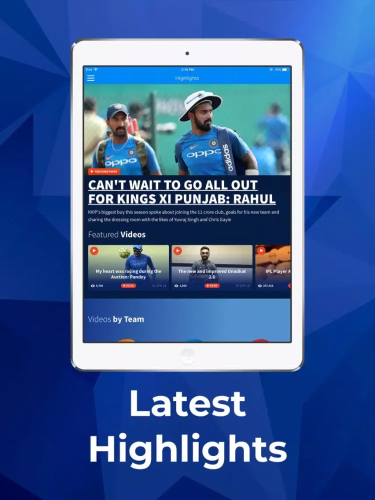 IPL 2018 - Live Match iPad  স্ক্রিনশট