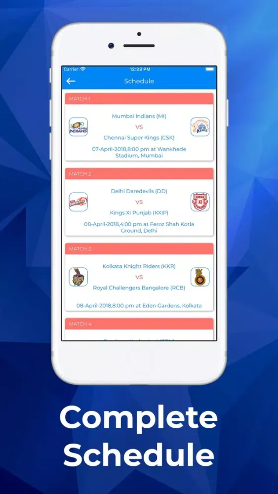 IPL 2018 - Live Match স্ক্রিনশট
