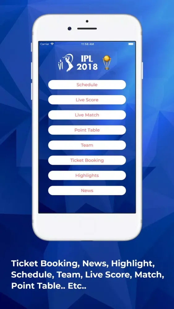 IPL 2018 - Live Match স্ক্রিনশট