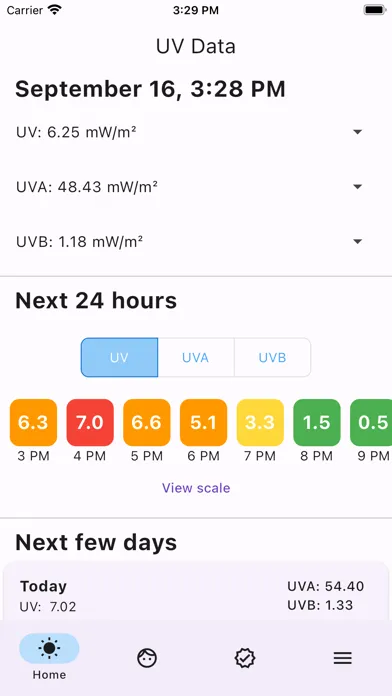 Ảnh chụp màn hình của Sky and Sol UV Tracker