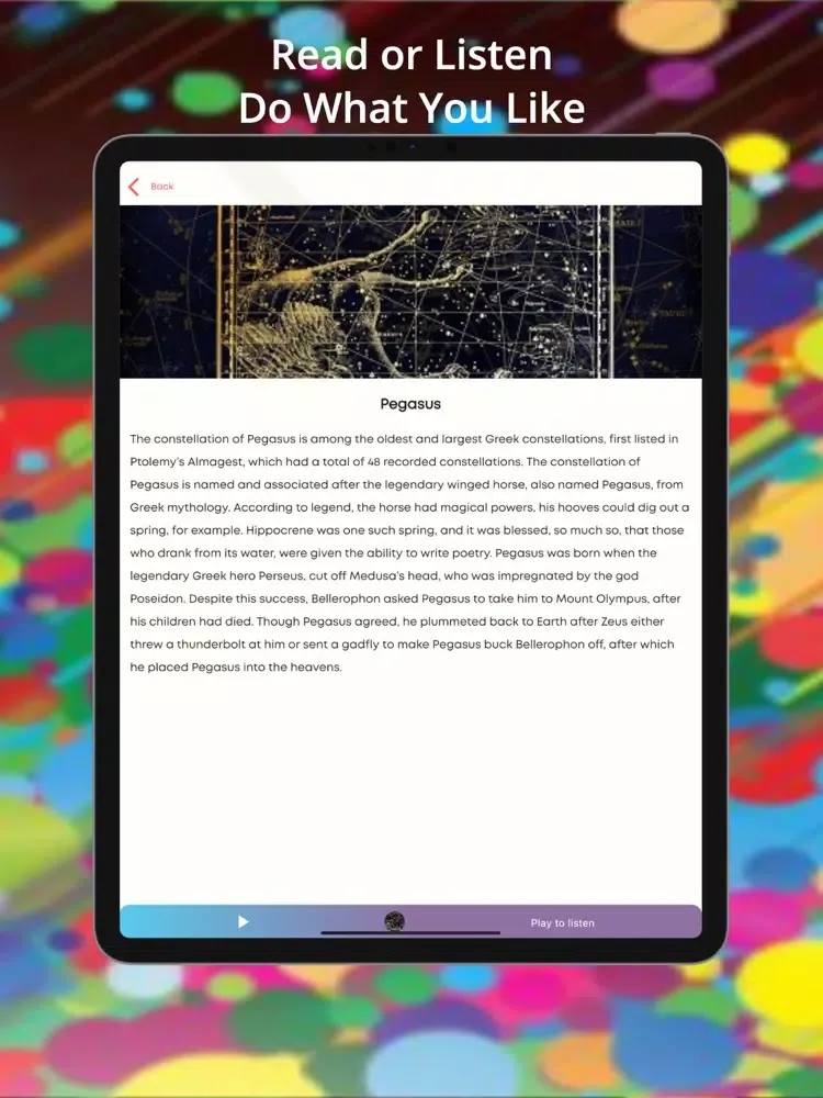 Capturas de pantalla de Greek Constellations : Audible iPad 