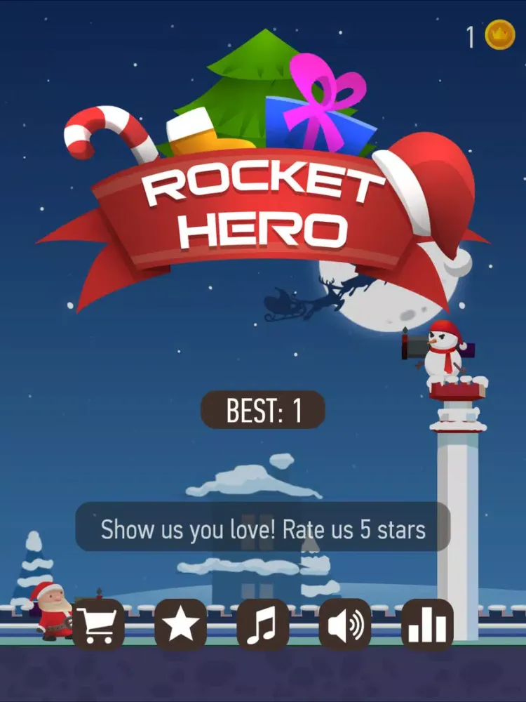 ภาพหน้าจอของ Rocket Hero : Tiny Troopers Shooting Cannon - Christmas Holiday Edition iPad 