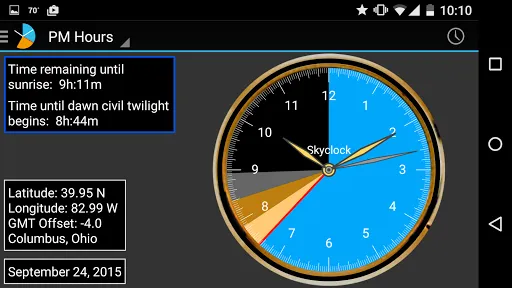 Zrzuty ekranu Skyclock - know sunrise/sunset