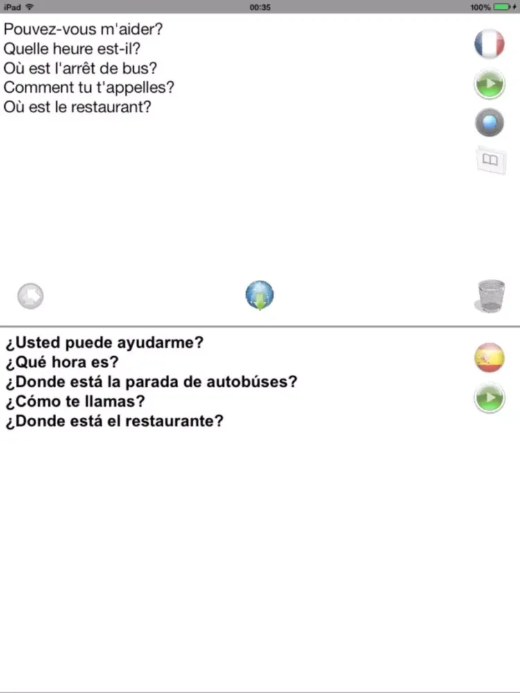 Fr-Es Offline Photo Translator and Dictionary with Voice - translate text and pictures without Internet between French and Spanish iPad  Screenshots
