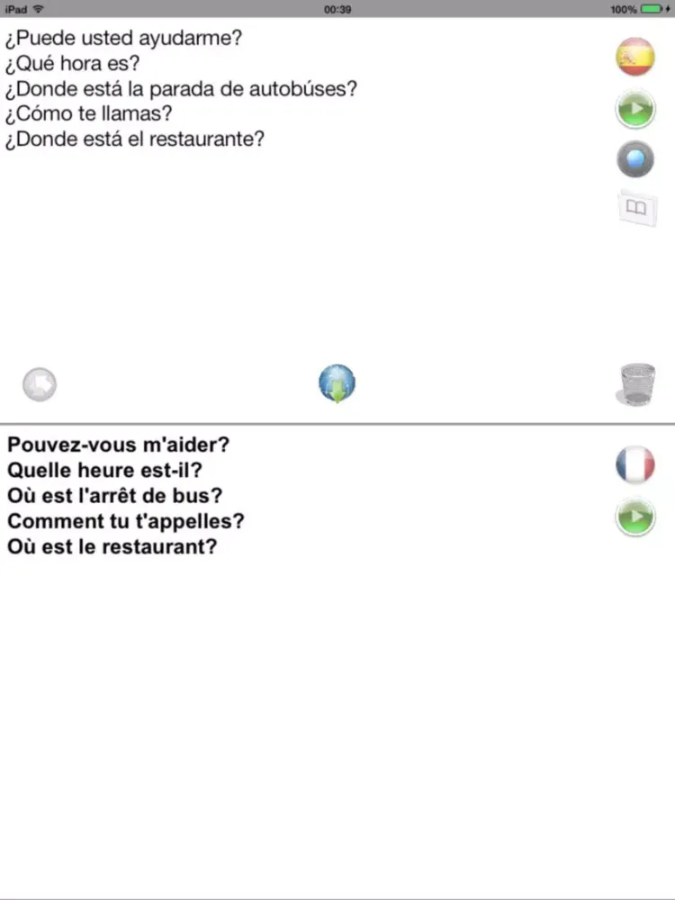 Fr-Es Offline Photo Translator and Dictionary with Voice - translate text and pictures without Internet between French and Spanish iPad  Screenshots