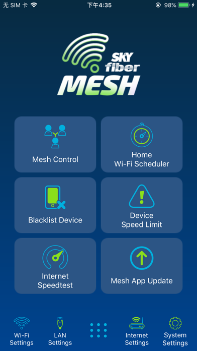 Tangkapan layar SKY Fiber Mesh