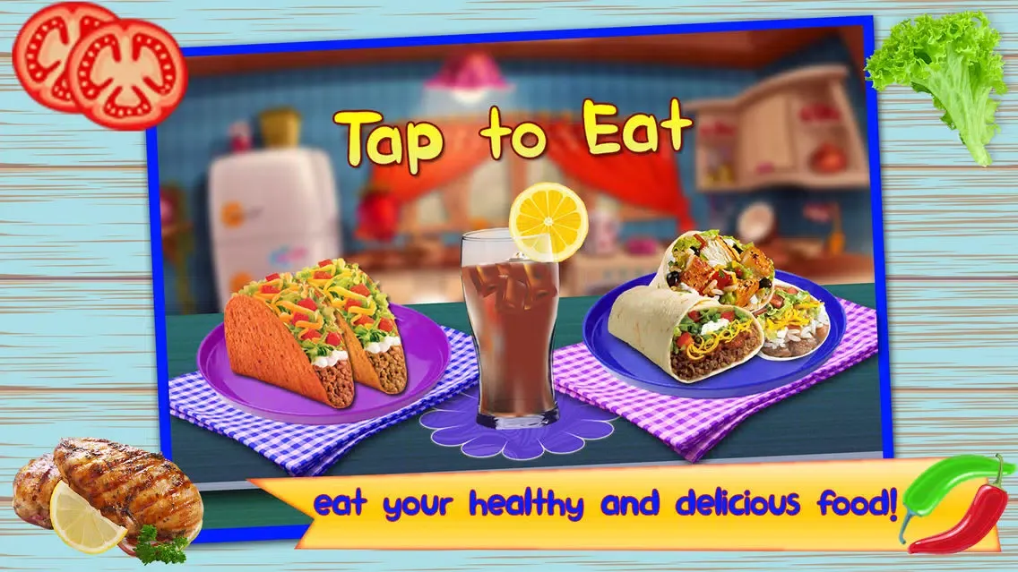 Mexican Food Chef-Make Taco, Burrito & Tortilla سکرین شاٹس