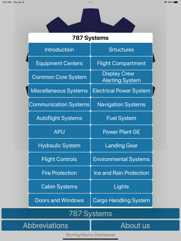 787 Systems iPad  スクリーンショット