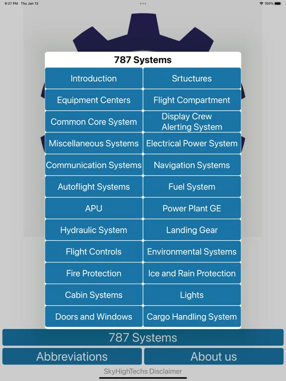 Capturas de pantalla de 787 Systems iPad 