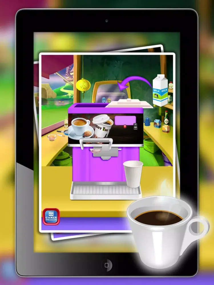 iCe & hot Coffee maker - Make creamy dessert in this cooking fever game for kids iPad  Screenshots