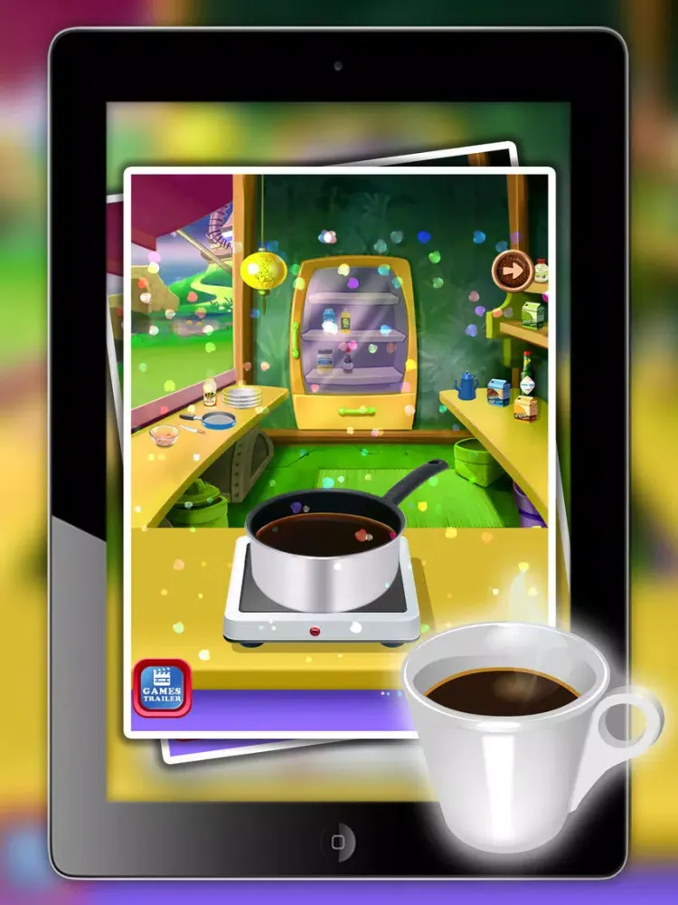 iCe & hot Coffee maker - Make creamy dessert in this cooking fever game for kids iPad  Screenshots