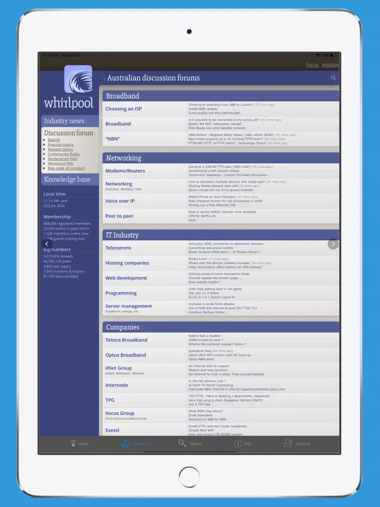 WhirlForums: Australian Forums iPad  स्क्रीनशॉट