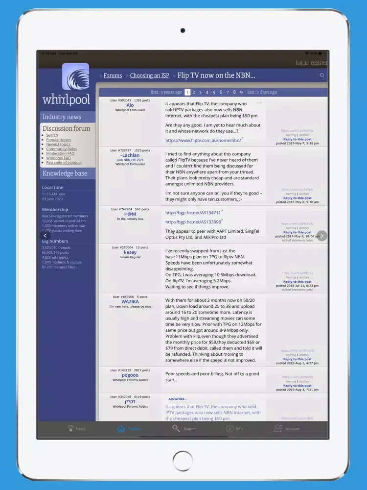 WhirlForums: Australian Forums iPad  स्क्रीनशॉट