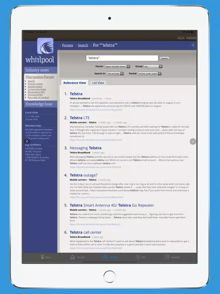 WhirlForums: Australian Forums iPad  स्क्रीनशॉट