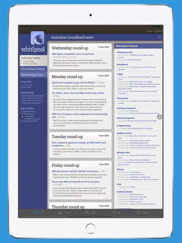 WhirlForums: Australian Forums iPad  स्क्रीनशॉट