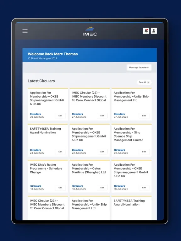 Captures d'écran de IMEC APP iPad 