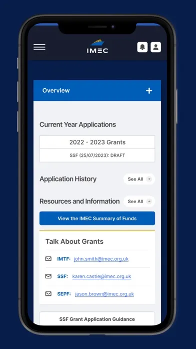 Captures d'écran de IMEC APP