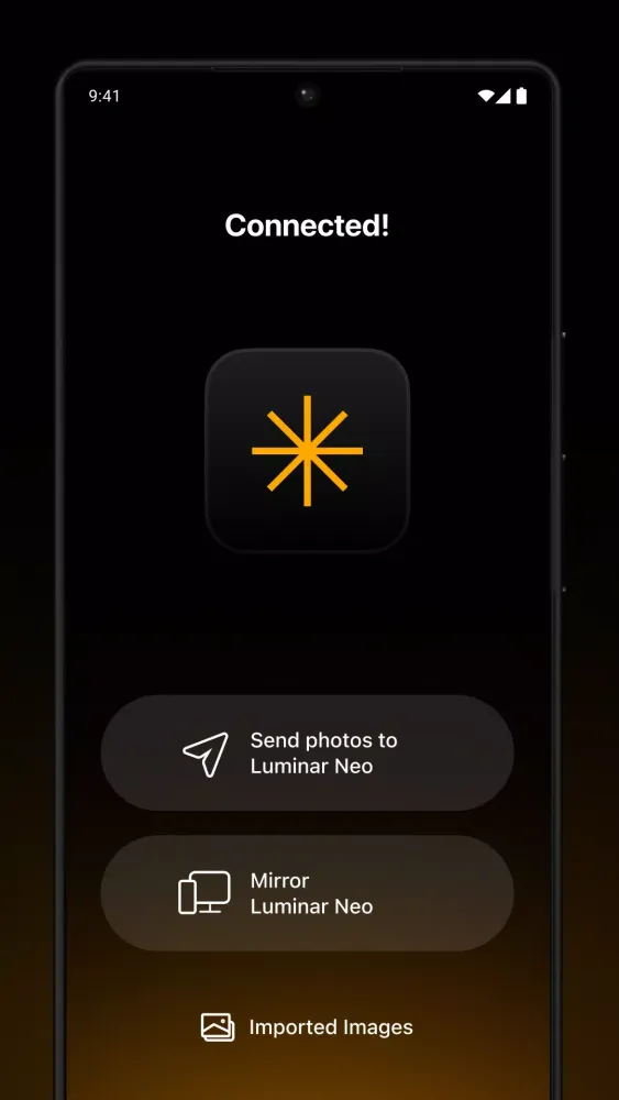 Tangkapan skrin Share with Luminar Neo