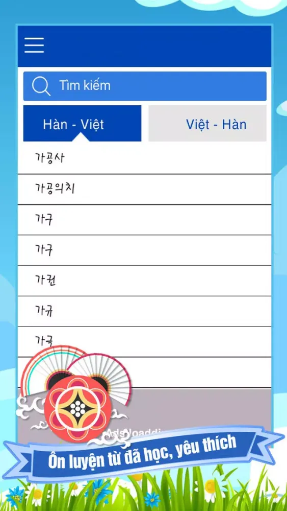 Từ điển Việt - Hàn - Việt سکرین شاٹس