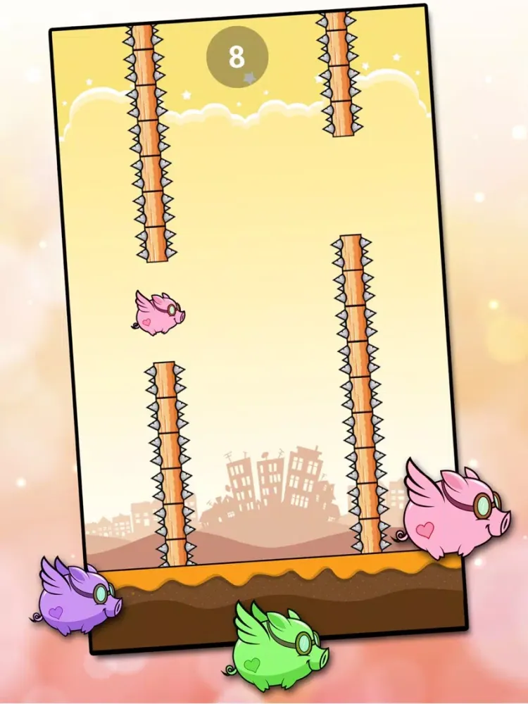 Tangkapan layar Flappy Pig 2016 iPad 