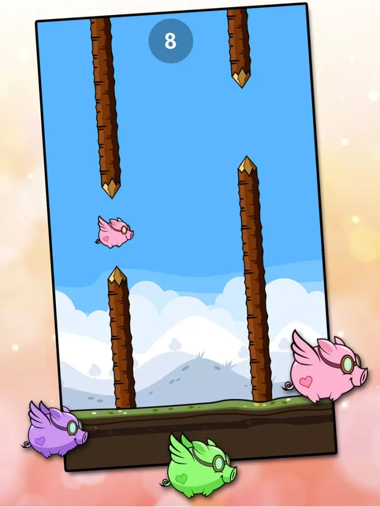 Tangkapan layar Flappy Pig 2016 iPad 