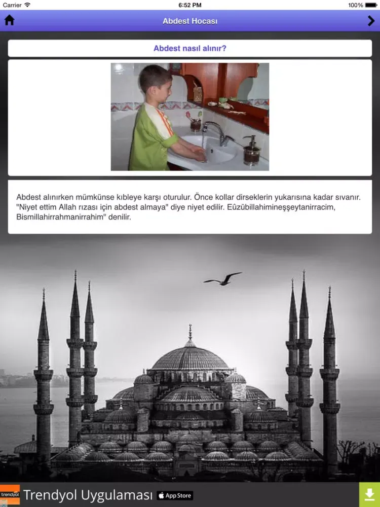 Tangkapan skrin Abdest Hocası iPad 
