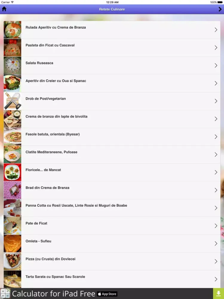 Ảnh chụp màn hình của Retete Culinare iPad 