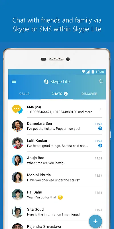 ภาพหน้าจอของ Skype Lite