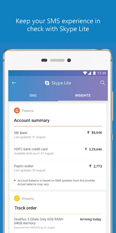 ภาพหน้าจอของ Skype Lite