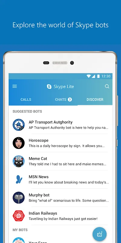 ภาพหน้าจอของ Skype Lite