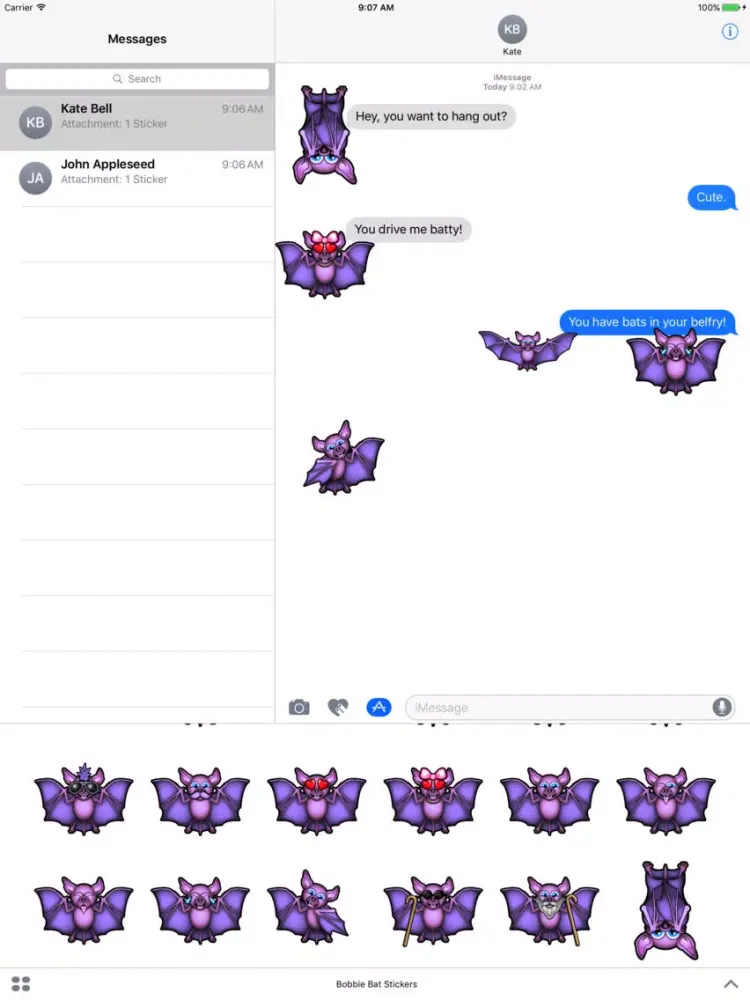 Bobby Bat Stickers iPad  स्क्रीनशॉट