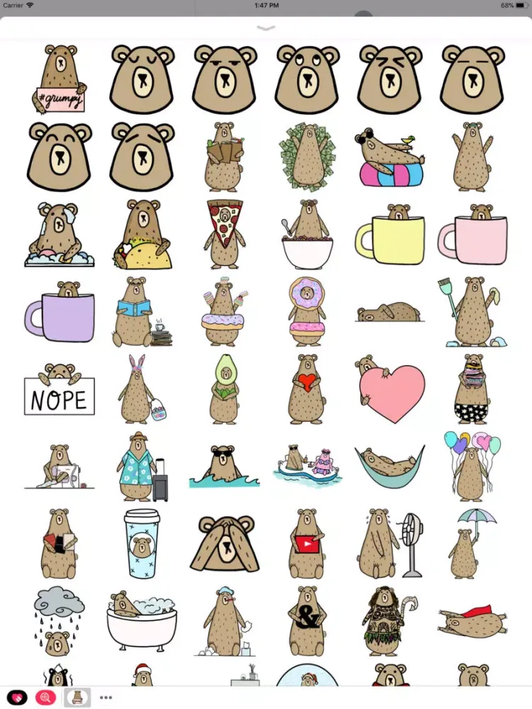 Grumpy Bear Stickers iPad  Screenshots
