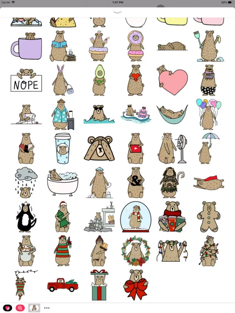 Grumpy Bear Stickers iPad  Screenshots