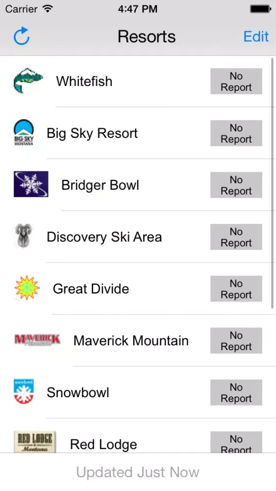 Montana Snow Report Screenshots