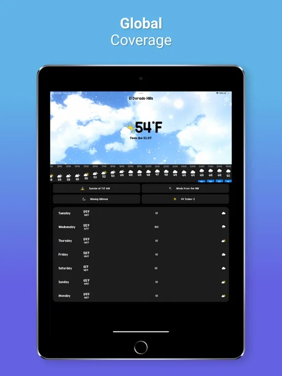 Tangkapan layar SkyScope: Weather iPad 
