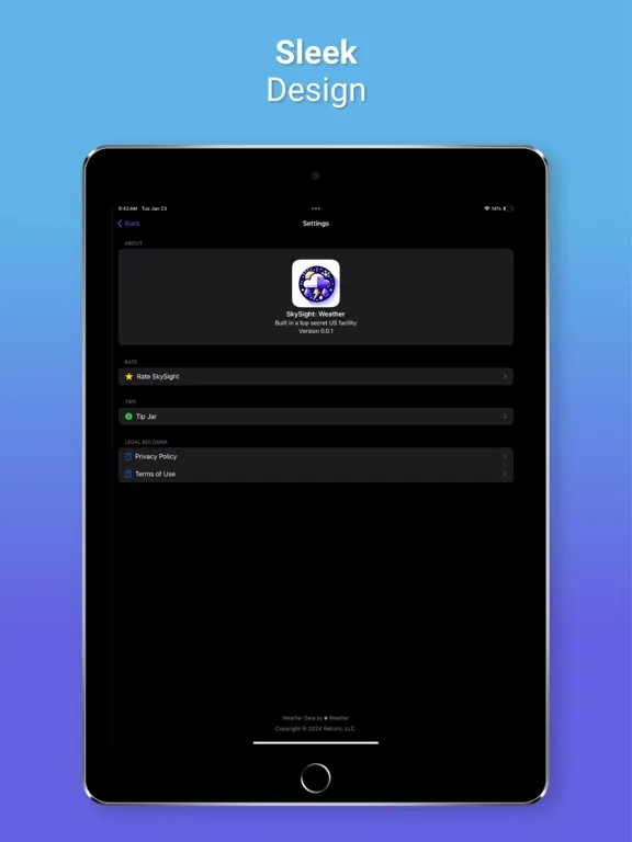 Tangkapan layar SkyScope: Weather iPad 